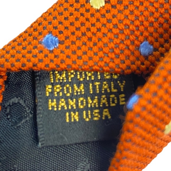 DONNA KARAN SIGNATURE 100% Silk Tie Necktie Apricot Oversized - Picture 3 of 6